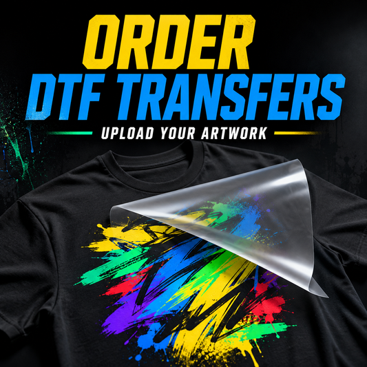 Order custom DTF transfers and upload your artwork